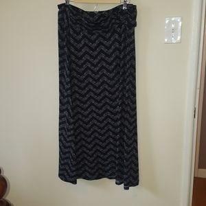 Black maxi skirt with faux belt